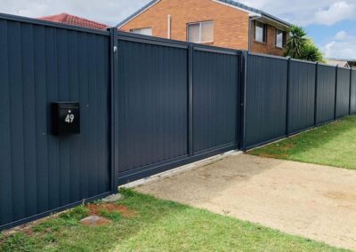 colorbond fencing and sliding gate